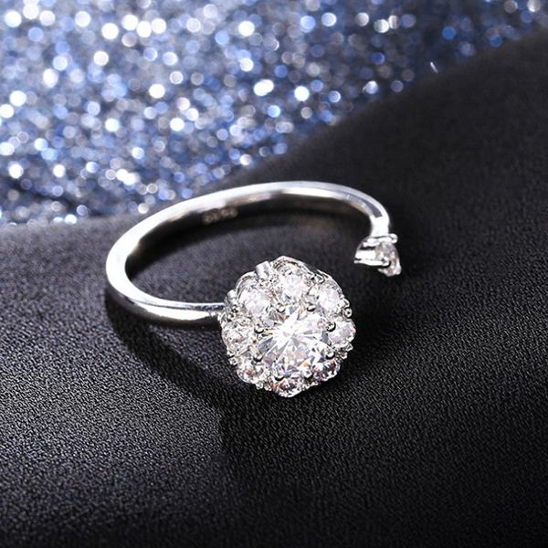 

spinner rings wedding jewellery engagement cz zircon ring, Silver