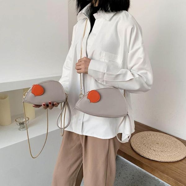 

creative hit color crossbody bag casual chain women ladies small zipper shoulder pu leather cute mouse messenger handbag