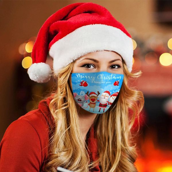 

1шт party маска для взрослого рождества версии для печати маски дышащего многоразовых моющегося защитные face protection рождественской вече