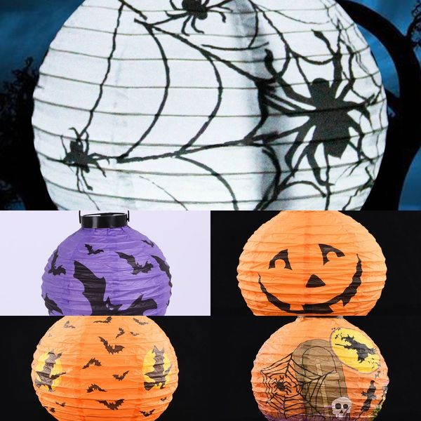 

4vw1j halloween props ghost prop accessories festival folding jack erpac lantern portable hanging pumpkin paper decorations paper lantern pu
