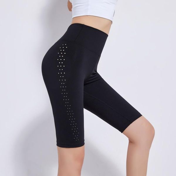 

colorvalue push up peachy yoga shorts high waist high stretch gym shorts women beauty dot hollow out breathable sports, White;red