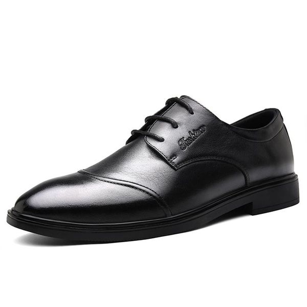 

classic black formal shoes men business shoes lace up dress men plus size 46 leather oxford for