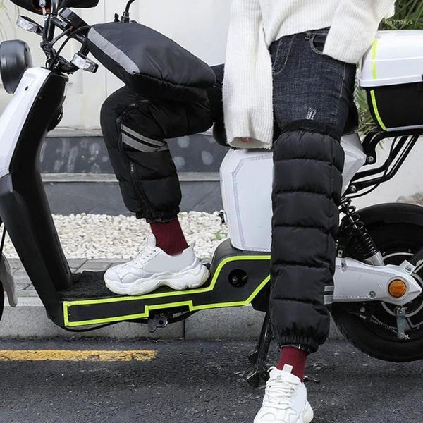 

electric motorcycle warm knee pads reflective strip design winter down cotton padded cycling waterproof zipper knee pads1