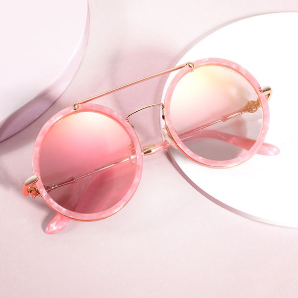 

parzin fashion polarized women sunglasses elegant women acetate frame mirror lenses driving round glasses 2019 sonnenbrille, White;black