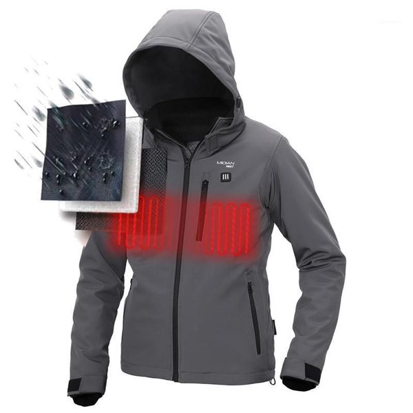 

outdoor jackets&hoodies usb heating jacket winter men and women hiking soft shell windproof waterproof thermal carbon fiber coat1, Blue;black