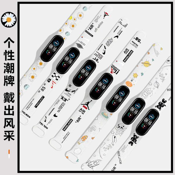 

suitable for wristband bracelet 3 4 / 5 universal silicone replacement band personalized printing strapjk