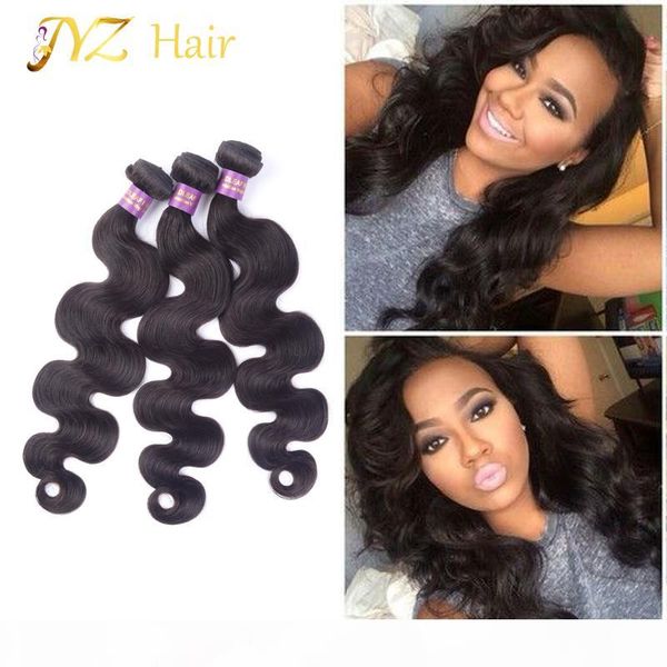 

jyz selling fashion peruvian virgin hair body wave unprocessed peerless brazilian virgin hair extensions glam malaysian hair bundles, Black