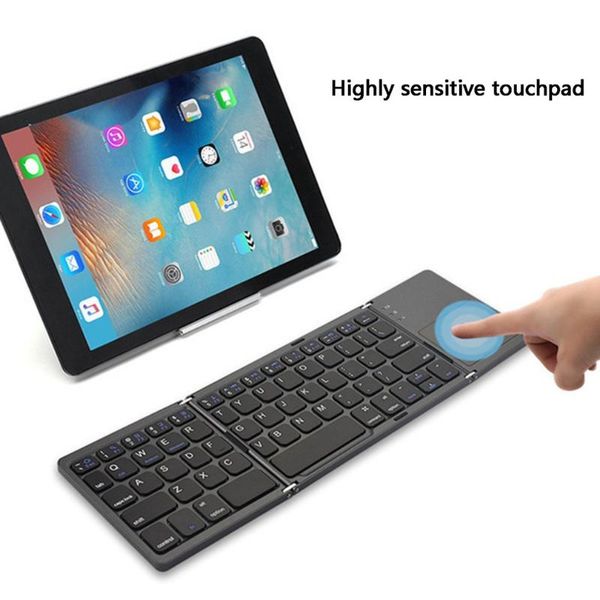 

mini folding keyboard bluetooth foldable wireless keypad with touchpad for lap tablet pc mobile phones
