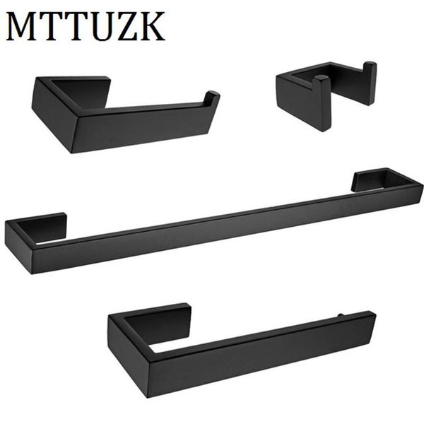 

mttuzk matte black 304 из нержавеющей стали оборудование угольник robe hookpaper держатель для полотенец кольцо для полотенец аксессуары для