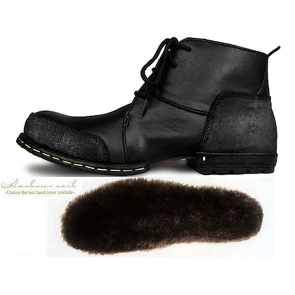 

2021 superior quality hand-made winter rivet boots with genuine cowhide leather from men's fashionable shoes bhig, Black