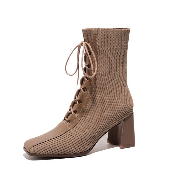 

2021 new sweet female high-quality boots high heels women shoes 2du3, Black