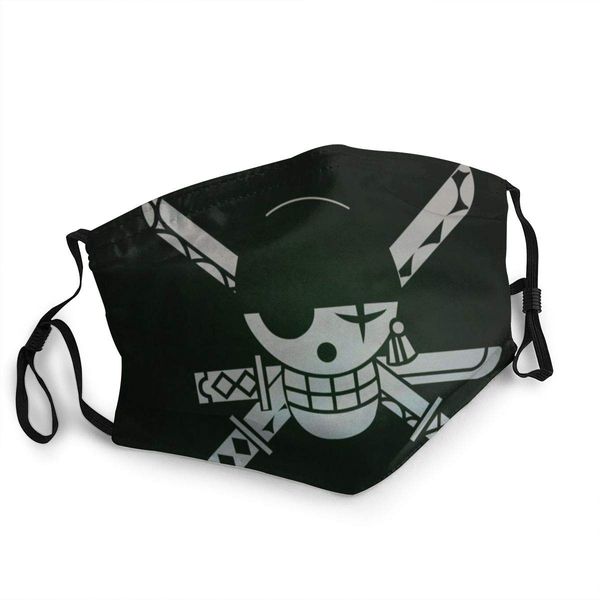 

anime face mask one piece pirate roronoa zoro with filter pocket reusable washable anti dust cover shield for men and womens cosplay bandana