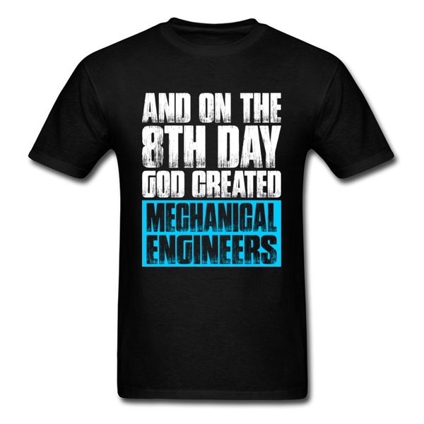 

2018 new funny saying tees letter 8th day god created engineer school fashion clothes black sport hooded sweatshirt hoodie men t shirt