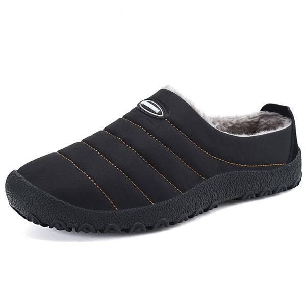 

christmas winter men shoes warm plush home slippers men flip flops non-slip indoor slippers home shoes zapatos de hombre y200107, Black