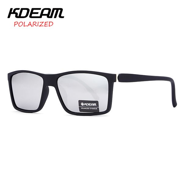 

kdeam comfortable polarized sunglasses men leisure sun glasses women party mirror lens sport 5 colors uv400 with case kd9020, White;black