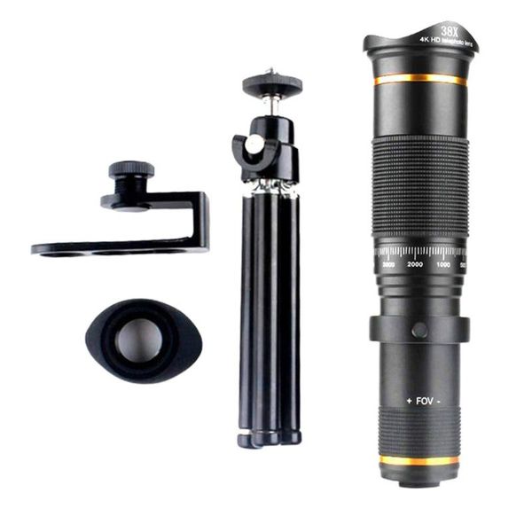 

mobile phone telep lens 38x zoom double focus hd cell phone camera lens with tripod for for
