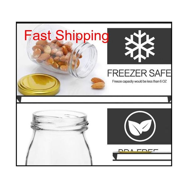 

glass jars, kamota 10 pack 6 oz clear yogurt jars with gold lids, glass pudding jars yogurt jars ideal for jam, hon qyllco lipper