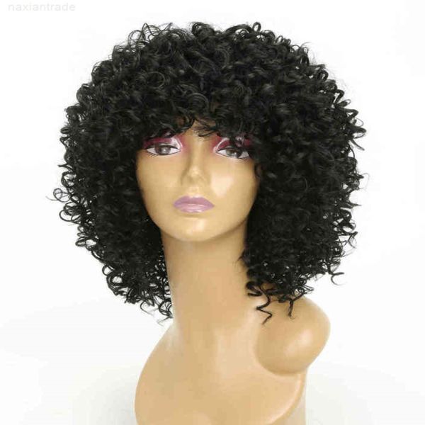 

wig small roll black women's high temperature silk chemical fiber head cover ws642m