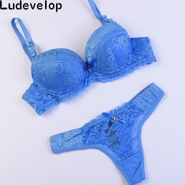 

new seamless bra and thong set underwear women satin lace push up bras bikini lingerie set brand quality 32 34 36 38 abc1, Red;black
