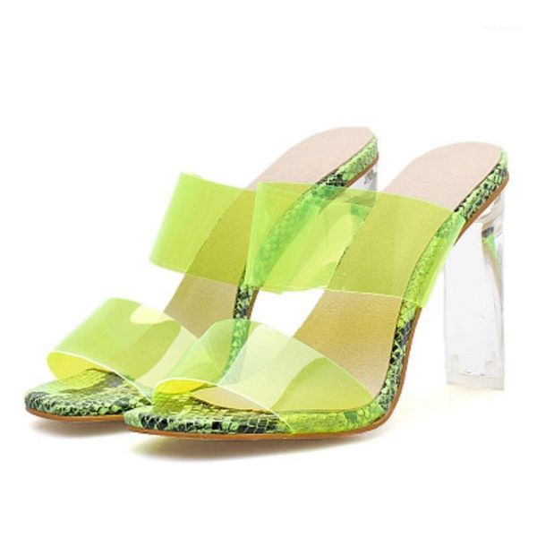 

slippers mr co transparent open toes serpentine high heel crystal women's shoes heels1, Black