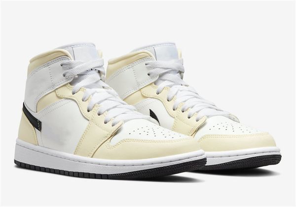 

shoes mid 1 coconut milk basketball jumpman i black summit white mens designer sports sneakers