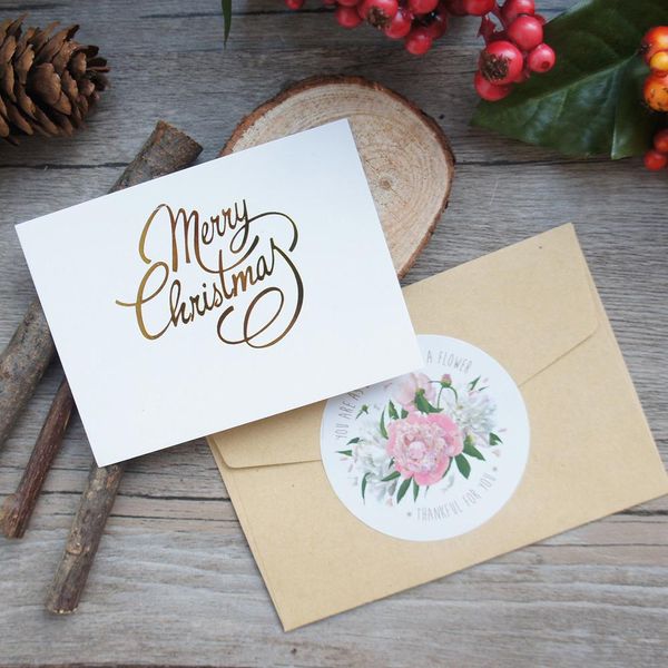 

многоцелевой 25pcs mini merry christmas card gold с kraft конверт скрапбукинг партии приглашение diy декор gift card party sqcody home003