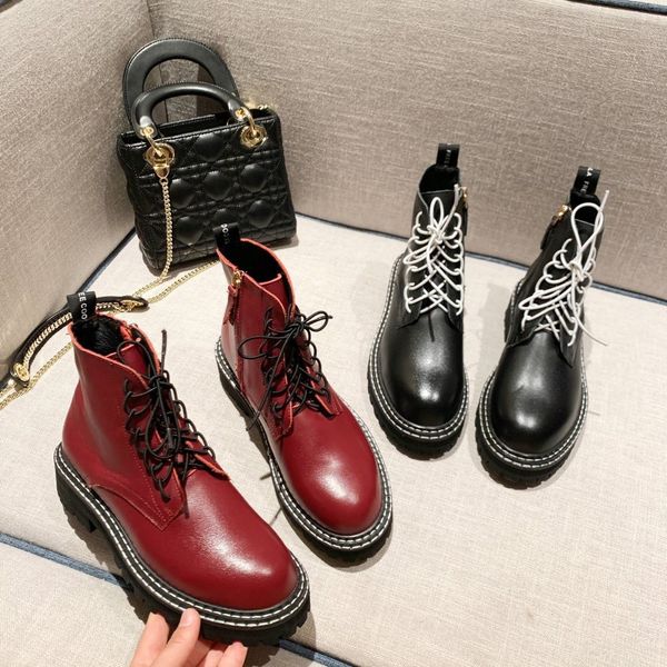 

of boots same style motorcycle star high martin heel and thick sole simplicity elastic ventilation short boots outdoor women shoes, Black