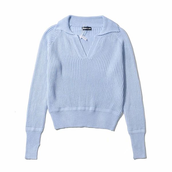 

2021 new fall / winter simple style lapel sweater 426a, Black;white