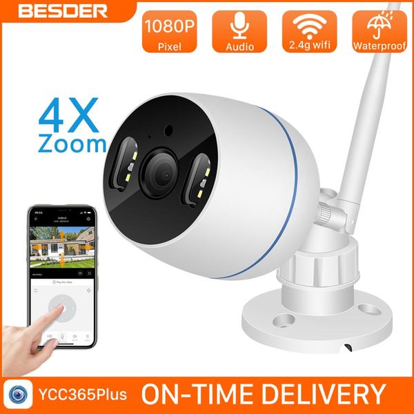 

BESDER 4XDigital Zoom Cloud Wifi Camera Outdoor 2MP Wireless Bullet Camera Full Color Night Vision Audio Home Security IP Camera