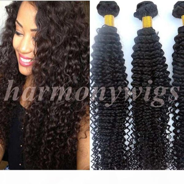 

100% unprocessed human hair weaves brazilian hair bundles kinky curly wefts 8-34inch peruvian indian malaysian mongolian hair extensions, Black