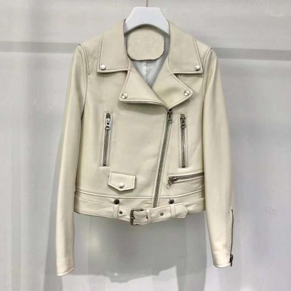 

genuine leather jacket women spring coat autumn 2020 new fashion slim real sheepskin short style solid color size m-3xl1, Black