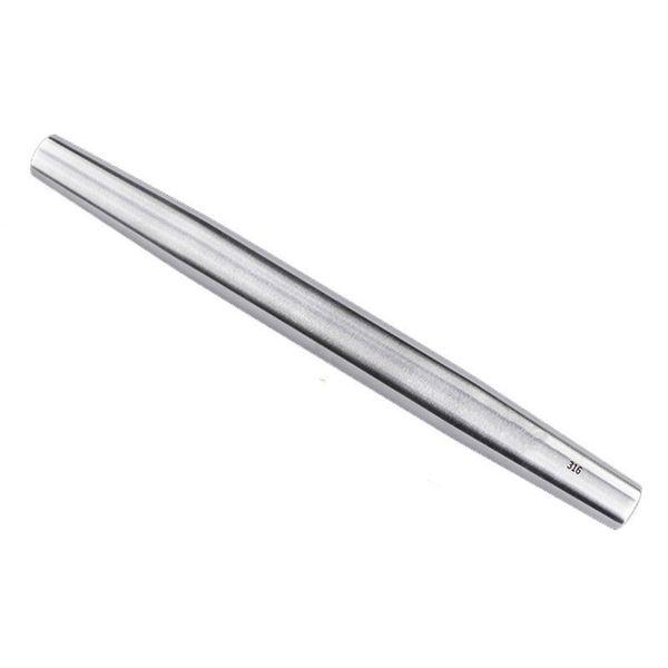 

silver stainless steel rolling pin non-stick pastry dough roller bake pizza noodles cookie pie baking tools kitchen accessories