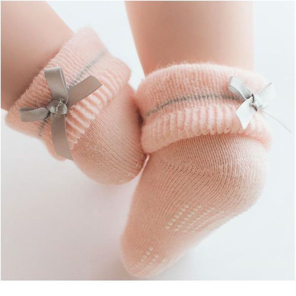 

new newborn baby bow girls baby socks casual non-slip girls baby foot socks new qyldbg, Pink;yellow