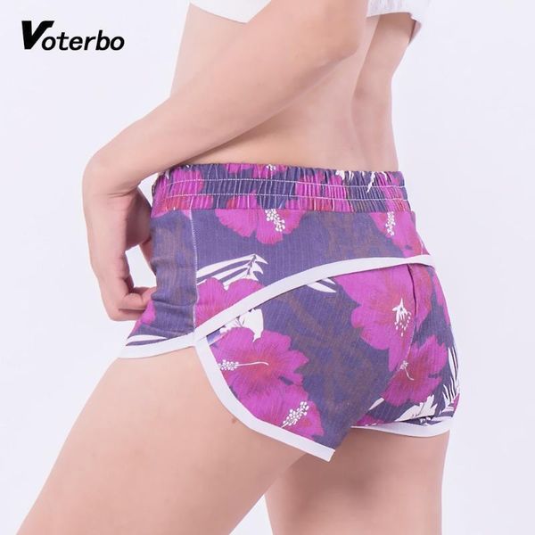 

yoga outfits voterbo summer floral printed sport shorts fitness clothes for women elastic waist skinny elasticity casualwear shorts1, White;red