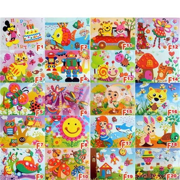 

eva 3d three-dimensional decals children's educational toys diy manual materials 1set of 20 different styles