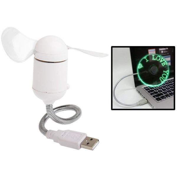 

usb led colored flash word mini fan with switch
