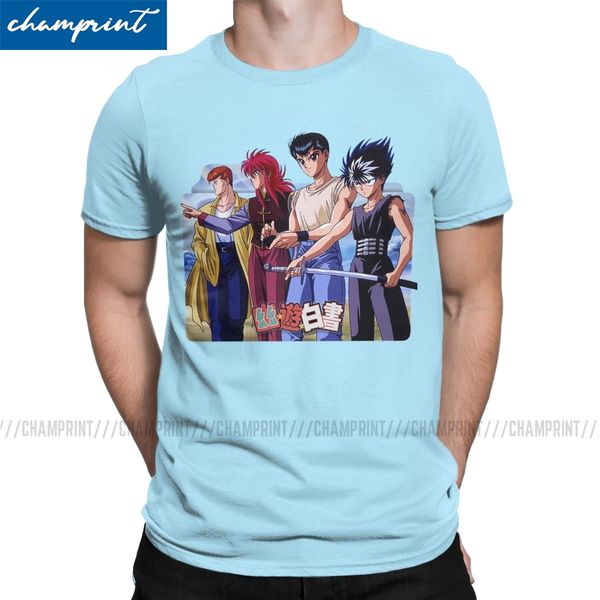 

men's yu yu hakusho yusuke kuwabara hiei kurama design casual short sleeve o neck clothes printed sport hooded sweatshirt hoodie men t