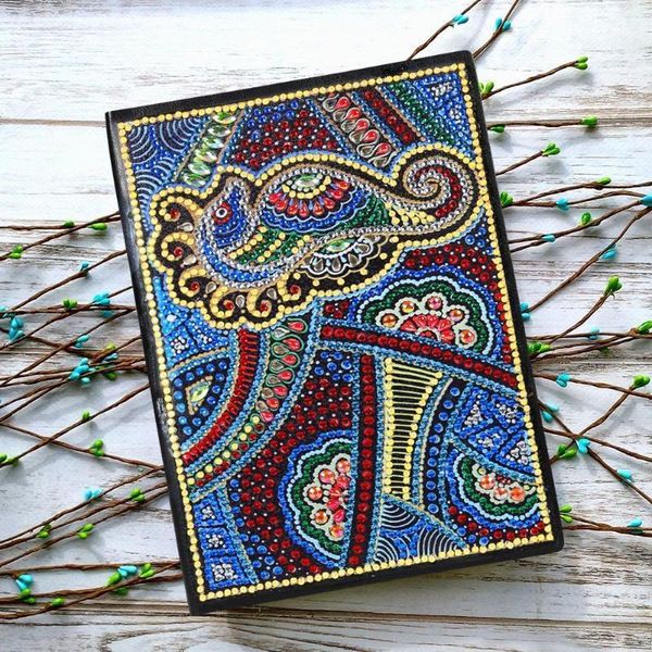

diy mandala special shaped diamond painting especially personality resin partial drilling 50 sheet a5 notebook office supplies1, Purple;pink