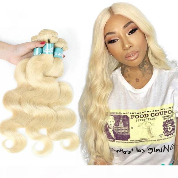 

shows shine 1 3 4 613 blonde hair extensions brazilian hair weave bundles body wave remy human hair 22 24 26 28 30 32 34 36 inch, Black