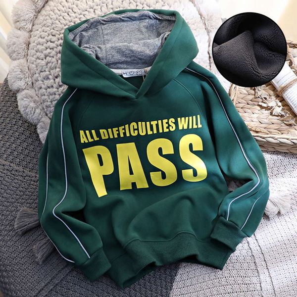 

thickened sweater autumn all one boys' and cashmere hoodie winter new zhongda children's wear in 2020 8mh8, Black