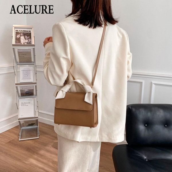 

cross body acelure vintage fashion solid color shoulder bags for women simple style elegant ladies shopping purse all-match handbag