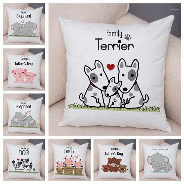 

happy boar elephant dog cow family pillow case cute cartoon animal cushion cover for children room sofa decor plush pillowcase1