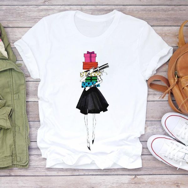 

women christmas gift short sleeve girl winter 90s holiday print lady tshirt ladies graphic t-shirts female tee t-shirt, White