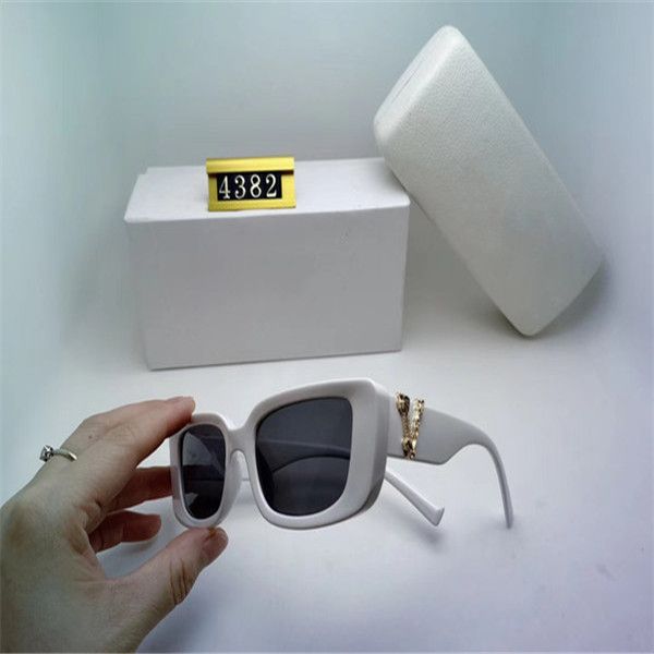 

designer square sunglasses men women 4382 vintage shades driving polarized sunglass male sun glasses fashion metal pland with box, White;black