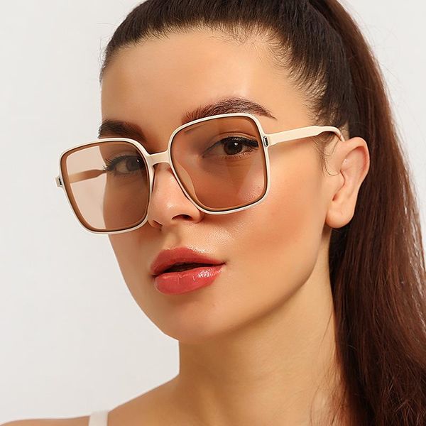 

sunglasses 2021 square retro women oversized sun glasses women/men luxury vintage eyeglasses mirror, White;black