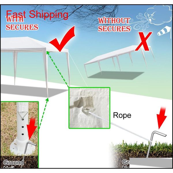 

10x30ft 8 sides 2 doors outdoor canopy party wedding tent white 3x9m gazebo pavilion with spir qylfns bde_luck