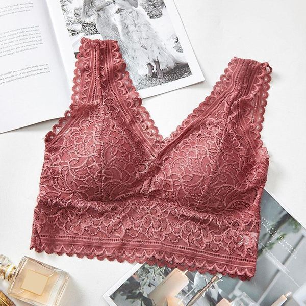 

summer seamless lace camisoles women wireless padded bralette lace strap tank underwear1, Black;white