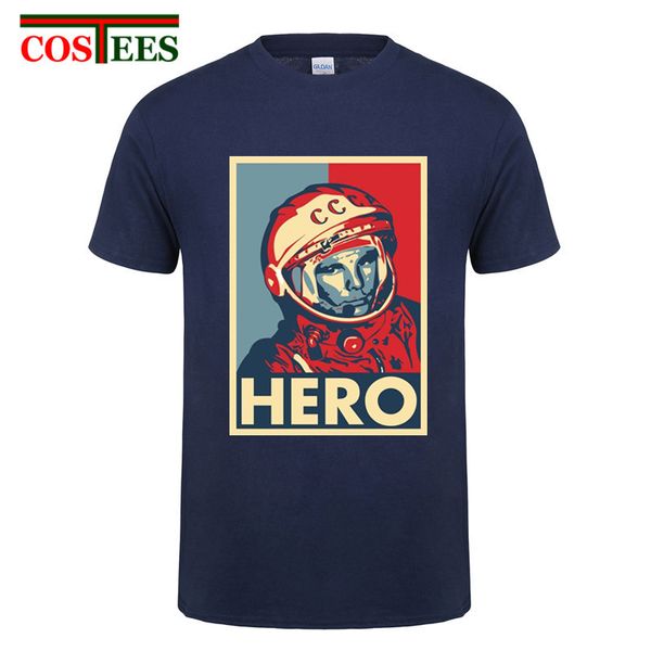 

sport vintage russia cccp yuri gagarin t-shirt men popular short sleeve crewneck cotton xxxl family soviet hero cosmonaut 1961 t shirt