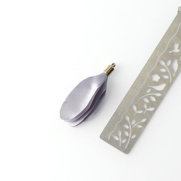 

new 10pcs 55mm mix color silk satin fabric flower tassel charms flower tassel with gold cap earring accessories jewelry h sqclti