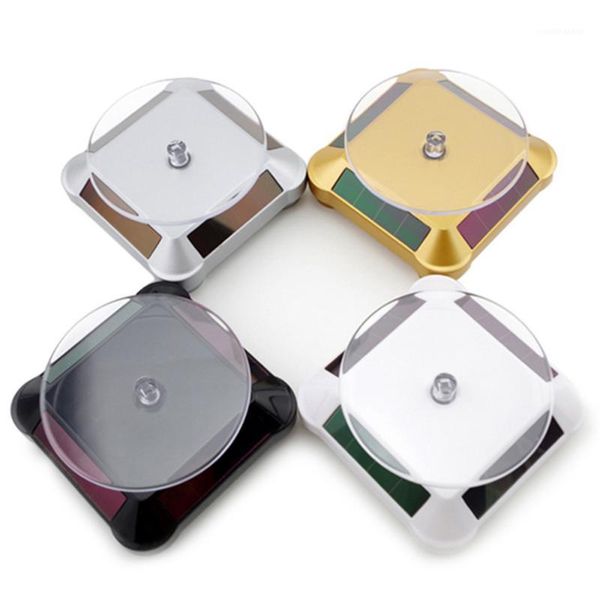 

1 pc solar 360 turntable rotating showcase jewelry watch ring display stand jewelry accessories1, Pink;blue